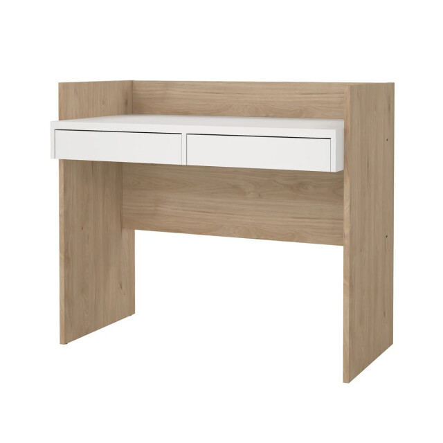 CaliCosy Bureau met 2 lades eikendecor en wit b102,1 cm function 3206395 large