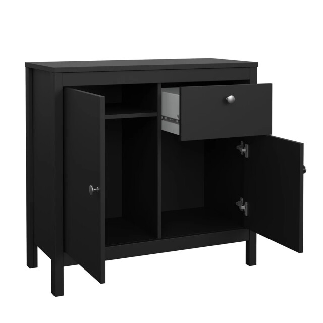 CaliCosy Kleine dressoir met 2 deuren, 1 lade matzwart b82,3 cm barcelone 3206394 large