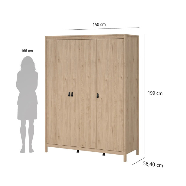 CaliCosy Kleerkast met 3 deuren b150 cm barcelone 3206390 large