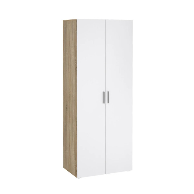 CaliCosy Kleerkast met 2 deuren eikendecor en hoogglans wit h200,9 cm lana 3206376 large