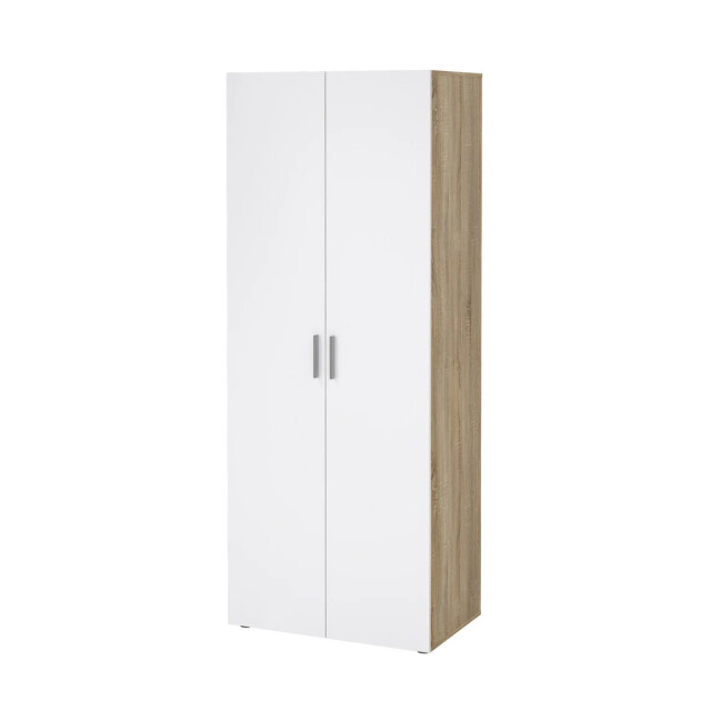 CaliCosy Kleerkast met 2 deuren eikendecor en hoogglans wit h200,9 cm lana 3206376 large
