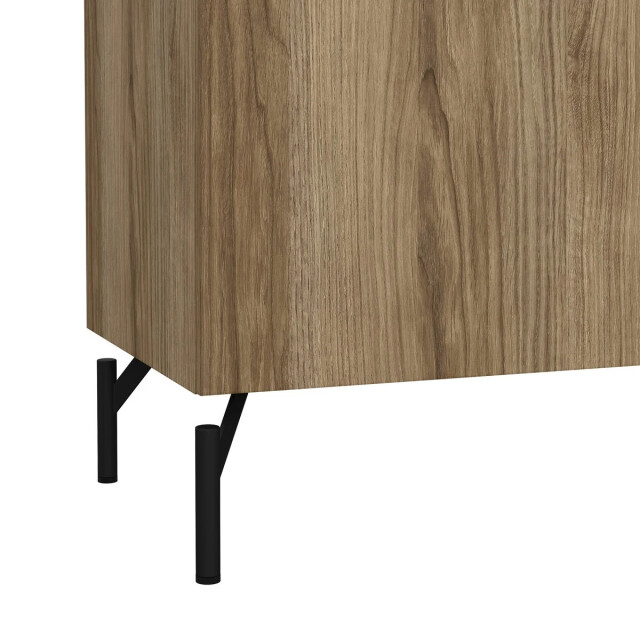 CaliCosy Tv-meubel met 2 deuren, 1 lade, 1 vak eikendecor en matzwart b147 cm billie 3206377 large