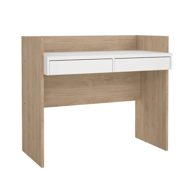 CaliCosy Bureau met 2 lades eikendecor en wit b102,1 cm function 3206395 large