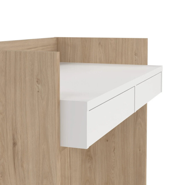 CaliCosy Bureau met 2 lades eikendecor en wit b102,1 cm function 3206395 large