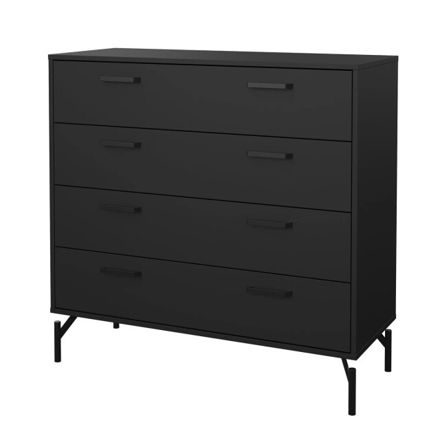 CaliCosy Ladekast met 4 lades matzwart met metalen onderstel h95,8 cm bora 3206379 large