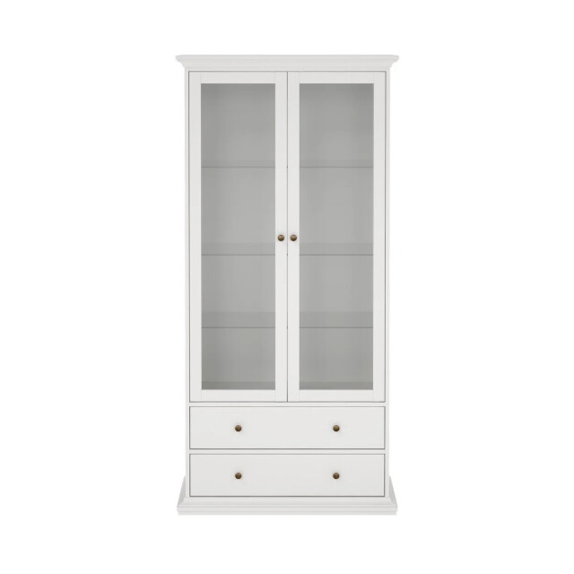 CaliCosy Vitrinekast met 2 glazen deuren en 2 lades b96,2 cm sofia 3206077 large