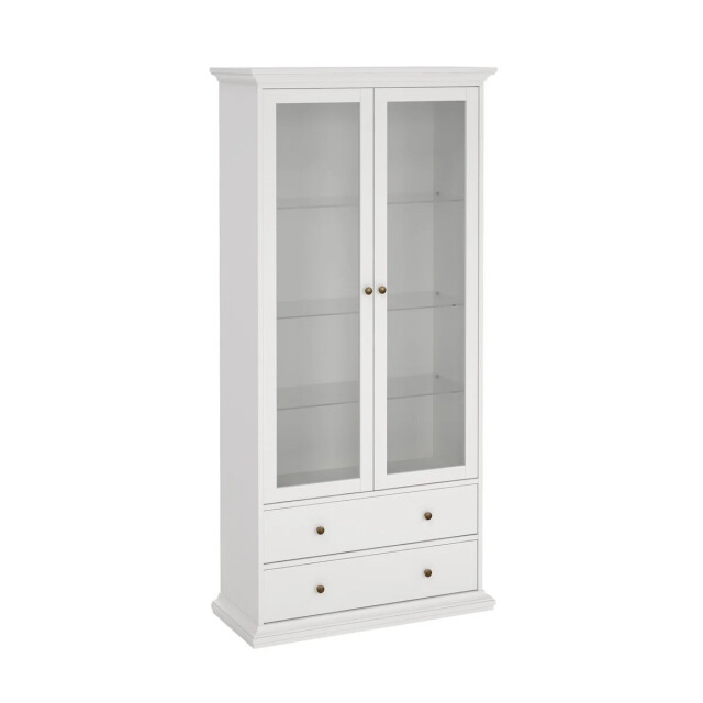 CaliCosy Vitrinekast met 2 glazen deuren en 2 lades b96,2 cm sofia 3206077 large