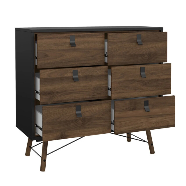 CaliCosy Dubbele ladekast met 6 lades en metalen onderstel b101,8 cm joyce 3206059 large