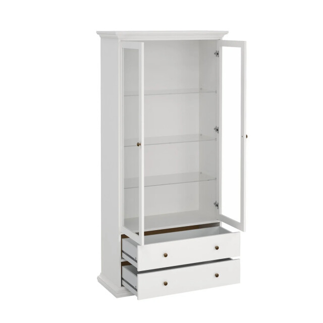 CaliCosy Vitrinekast met 2 glazen deuren en 2 lades b96,2 cm sofia 3206077 large