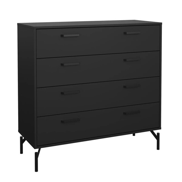 CaliCosy Ladekast met 4 lades matzwart met metalen onderstel h95,8 cm bora 3206379 large