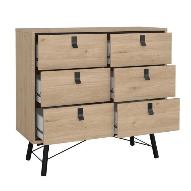 CaliCosy Dubbele ladekast met 6 lades en metalen onderstel b101,8 cm joyce 3206060 large