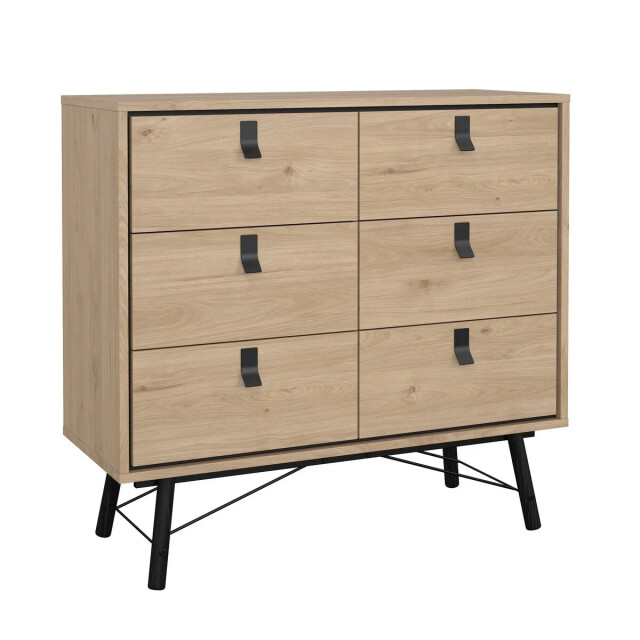 CaliCosy Dubbele ladekast met 6 lades en metalen onderstel b101,8 cm joyce 3206060 large