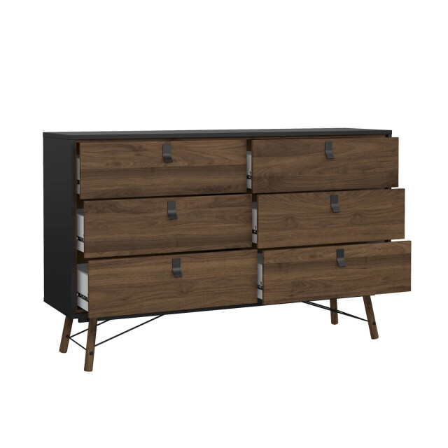 CaliCosy Dubbele ladekast met 6 lades en metalen onderstel b150,3 cm joyce 3206061 large