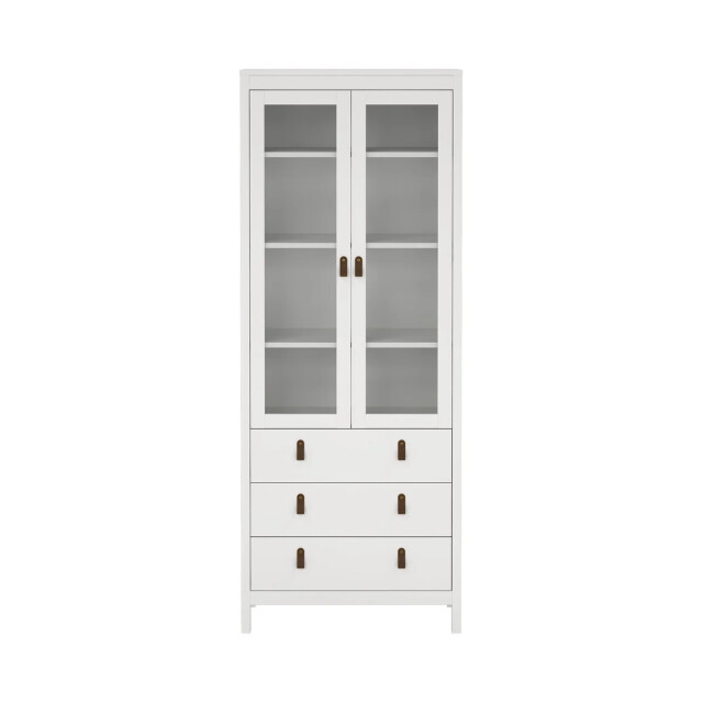 CaliCosy Vitrinekast met 2 omlijste glazen deuren en 3 lades h199 cm barcelone 3206382 large