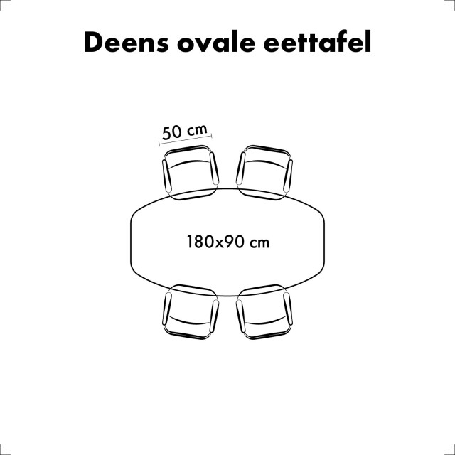 QUVIO Eettafel sofia deens ovaal 180x90 cm kruispoot - 3181646 large