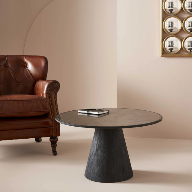 Signature Salontafel van eikenhout en blauwe steen l70 cm mafra 3061004 large