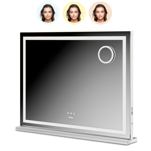Mirlux Hollywood spiegel bluetooth speakers 80x60cm wit 3201055 large