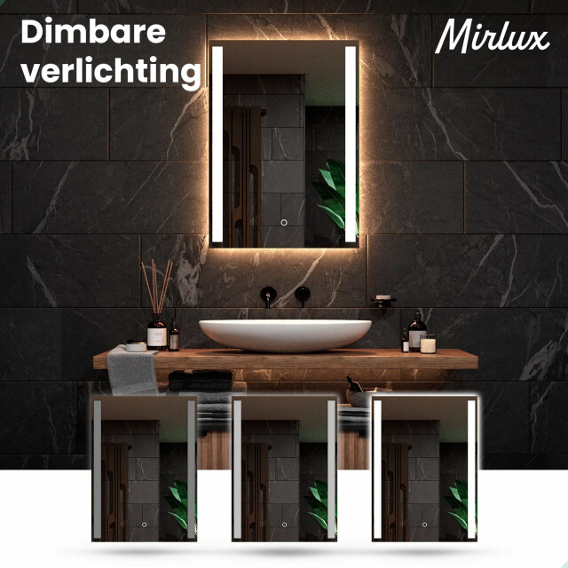 Mirlux Badkamerspiegel 90x65cm rechthoekig frameloos 3083769 large