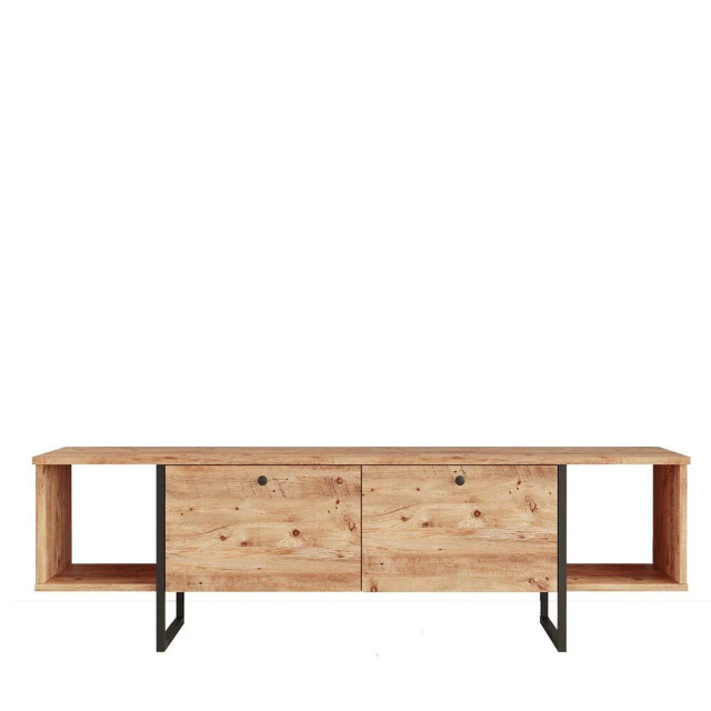 CaliCosy Tv-meubel 2 vakken 2 deuren eikenhouten decor l160 cm 2930487 large