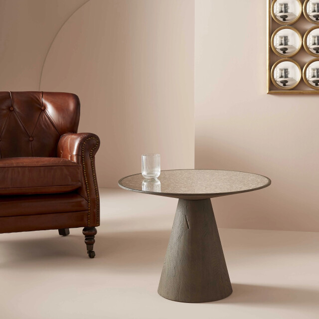 Signature Bijzettafel van eikenhout en glas l60 cm mafra 3061005 large