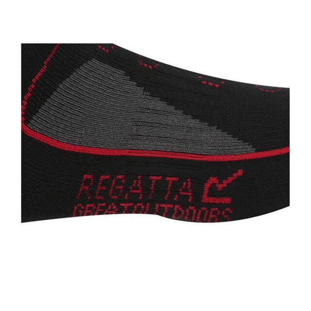Regatta Dames samaris trail colour block enkelsokken (pak van 2) UTRG6286_blackcherrypink large