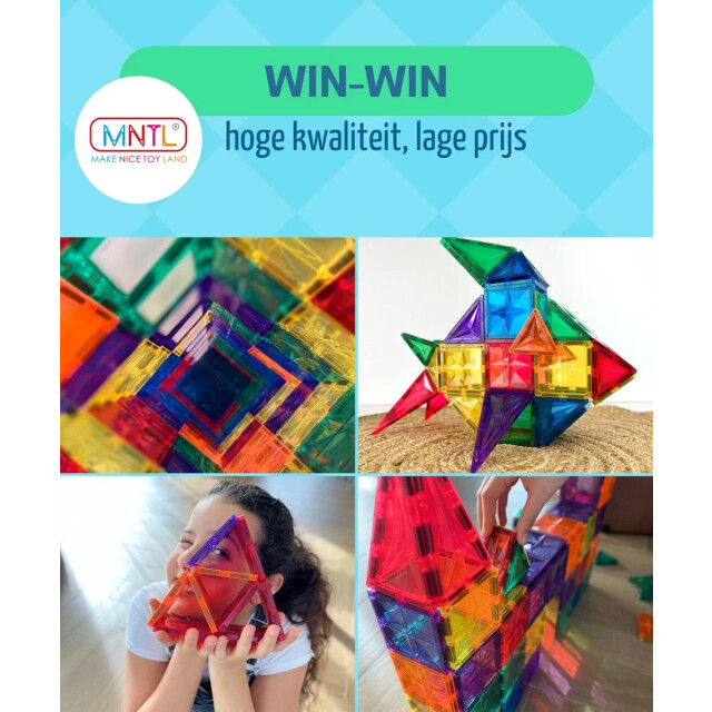 MNTL Magnetisch regenboog speelgoed xxxl voordeelpakket 220 stuks 8721249470578 large