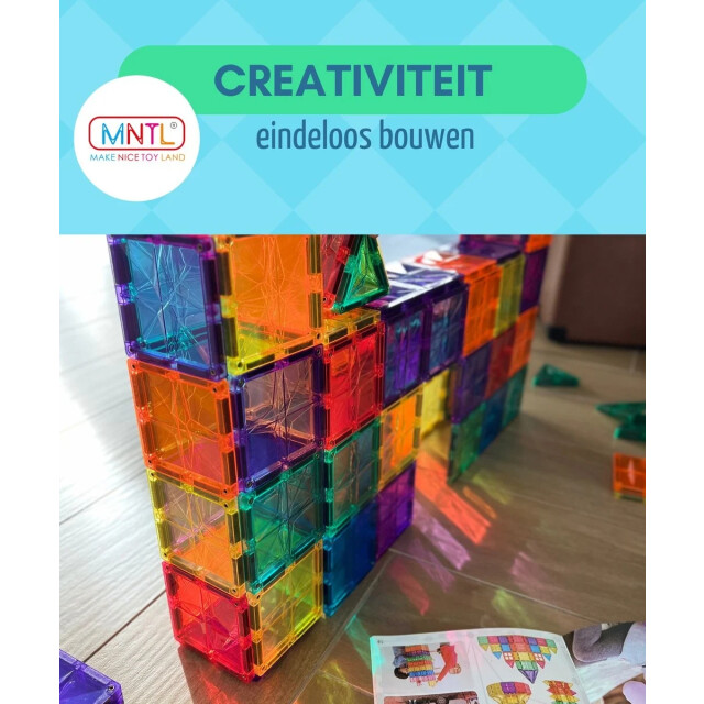 MNTL Magnetisch regenboog speelgoed xxxl voordeelpakket 220 stuks 8721249470578 large
