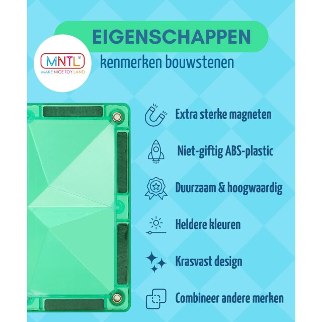 MNTL Magnetisch regenboog speelgoed xxxl voordeelpakket 220 stuks 8721249470578 large