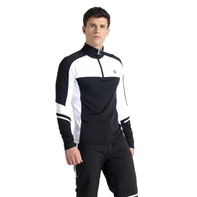 Dare2b Heren speed core stretch half zip base layer top UTRG10283_blackwhite large