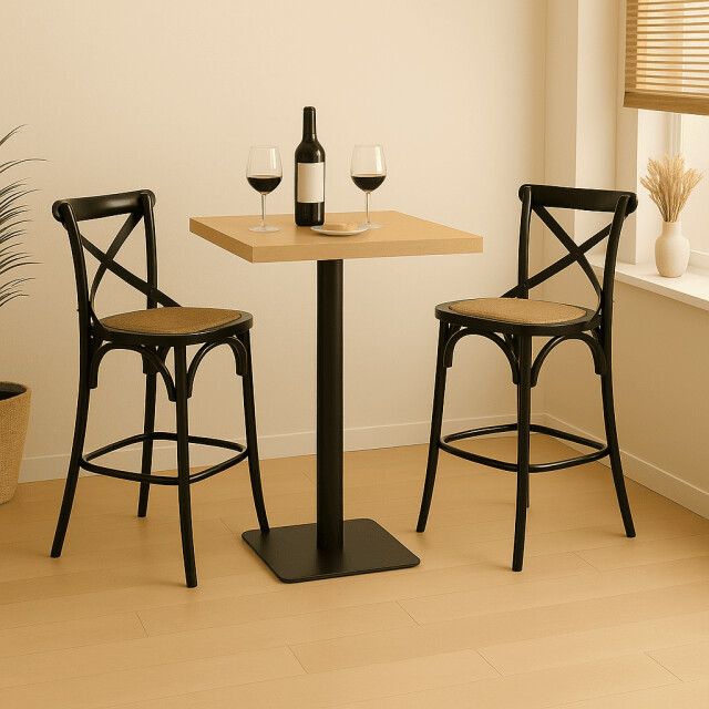 CaliCosy Barkruk van massief hout en webbing l50 cm bistrot 3018337 large