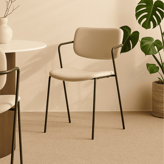 CaliCosy Set van 2 stoelen met zwarte metalen poten l49 cm maika 3078775 large