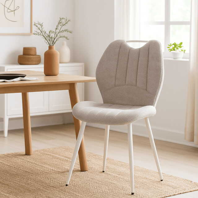 CaliCosy Set van 4 stoelen in stof met zwarte metalen poten l48 cm muli 3078791 large