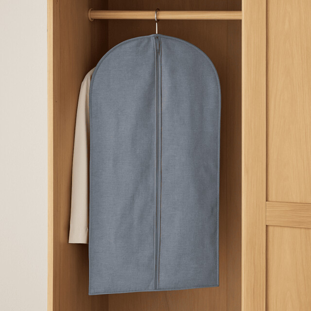 CaliCosy Beschermhoes voor kleding in grijze linnenlook stof h100 cm 3040152 large
