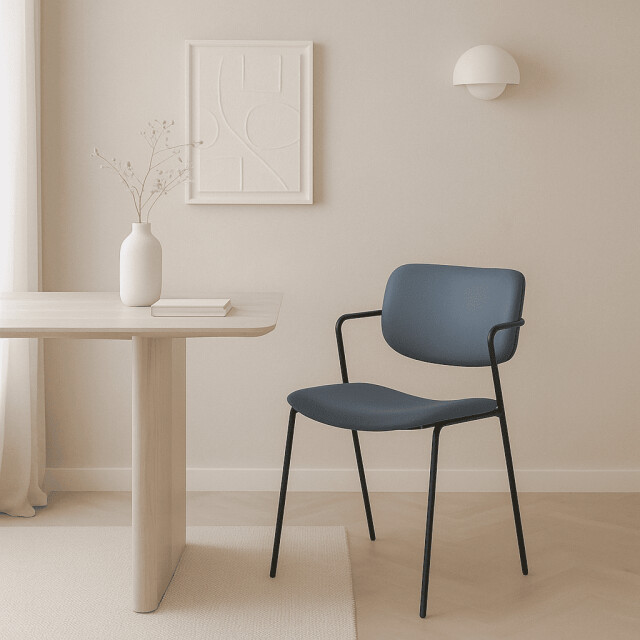 CaliCosy Set van 2 stoelen met zwarte metalen poten l49 cm maika 3078774 large