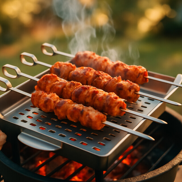 4cookz ® 3-in-1 rvs bbq groenterooster/kiprooster chicken on beercan 3049036 large