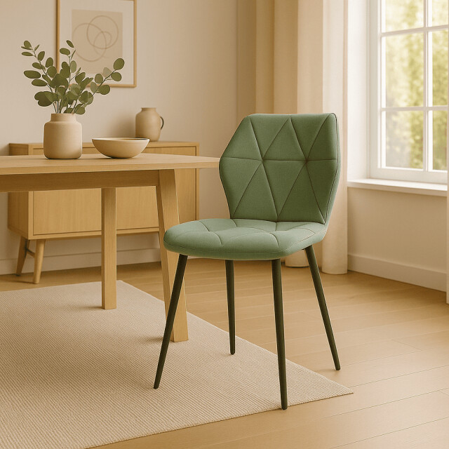 CaliCosy Set van 4 stoelen in stof met zwarte metalen poten l47,5 cm luna 3078794 large