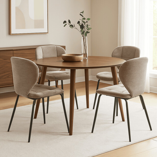 CaliCosy Set van 2 stoelen in stof met zwarte metalen poten l50 cm maori 3078784 large