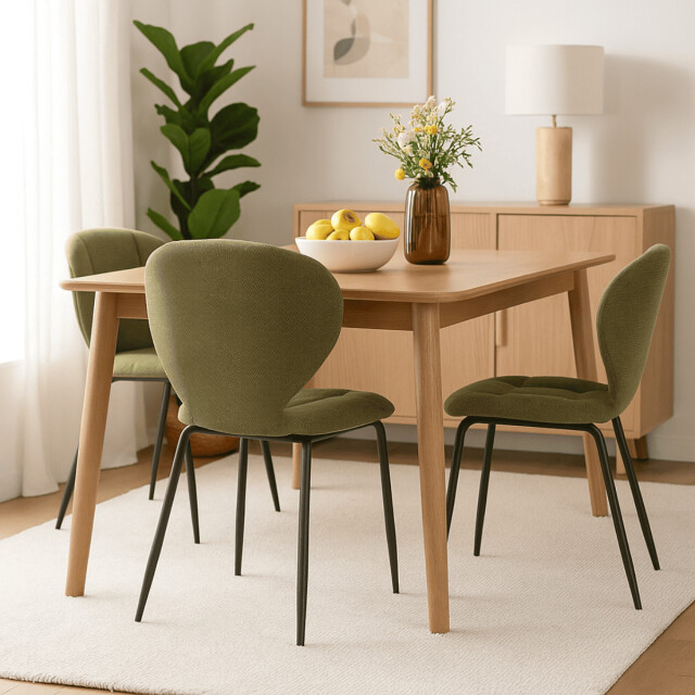 CaliCosy Set van 2 stoelen in stof met zwarte metalen poten l50 cm maori 3078786 large