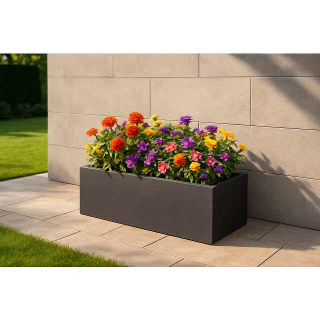 4gardenz ® stone rechthoekige plantenbak 29x80x29 cm steen 3171912 large