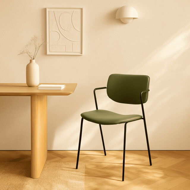 CaliCosy Set van 2 stoelen met zwarte metalen poten l49 cm maika 3078777 large