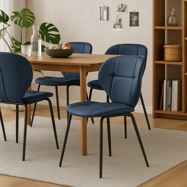 CaliCosy Set van 2 stoelen met zwarte metalen poten l50 cm maura 3078779 large