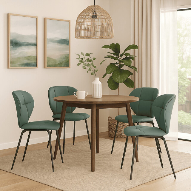 CaliCosy Set van 2 stoelen met zwarte metalen poten l50 cm maura 3078780 large