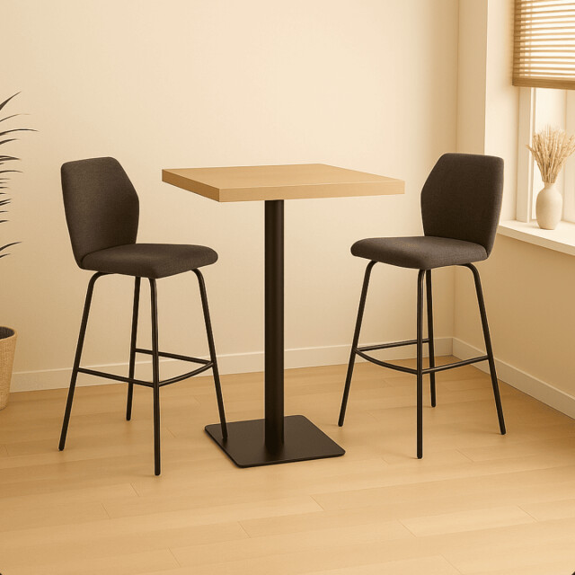CaliCosy Set van 2 krukken in stof met zwarte metalen poten h75 cm pol 3079142 large