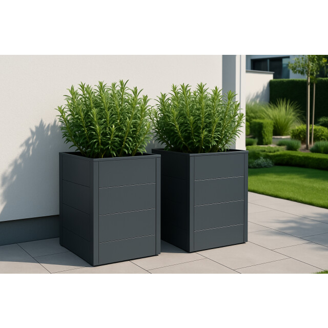 4gardenz ® plantenbak verhoogde bodem bloembak 50x50x60 cm antraciet 3078870 large