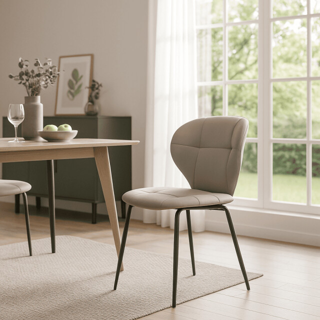 CaliCosy Set van 2 stoelen met zwarte metalen poten l50 cm maura 3078778 large