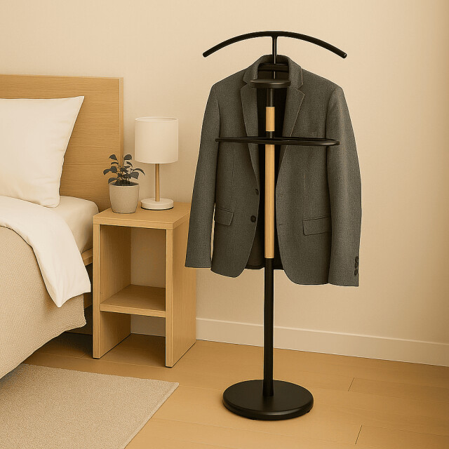 CaliCosy Butler van beukenhout en zwart metaal h112 cm 2951164 large