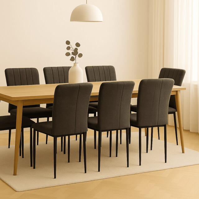 CaliCosy Set van 4 stoelen in stof met zwarte metalen poten l43 cm holly 3078804 large