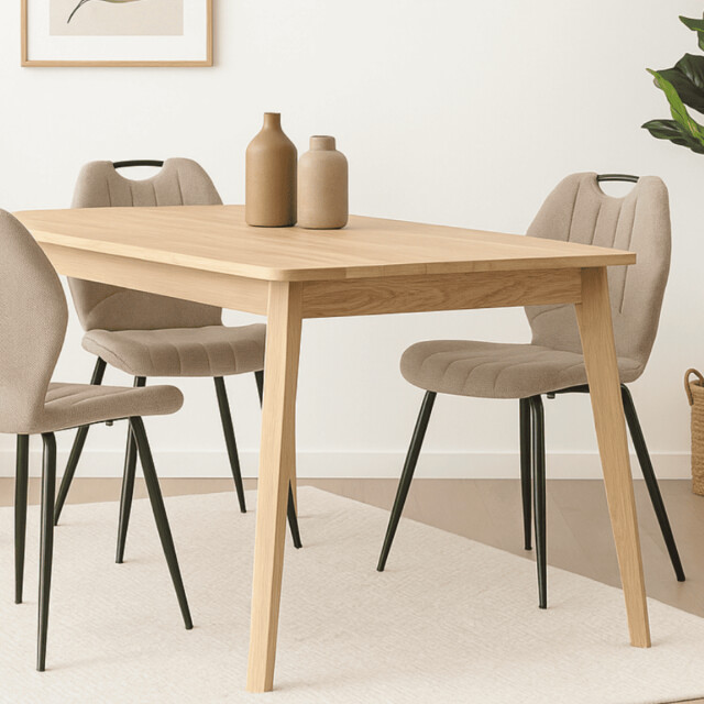 CaliCosy Set van 4 stoelen in stof met zwarte metalen poten l48 cm muli 3078787 large