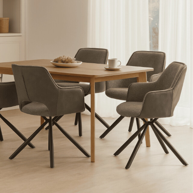 CaliCosy Set van 2 fauteuils in stof met zwarte metalen poten l62 cm mariel 3078805 large