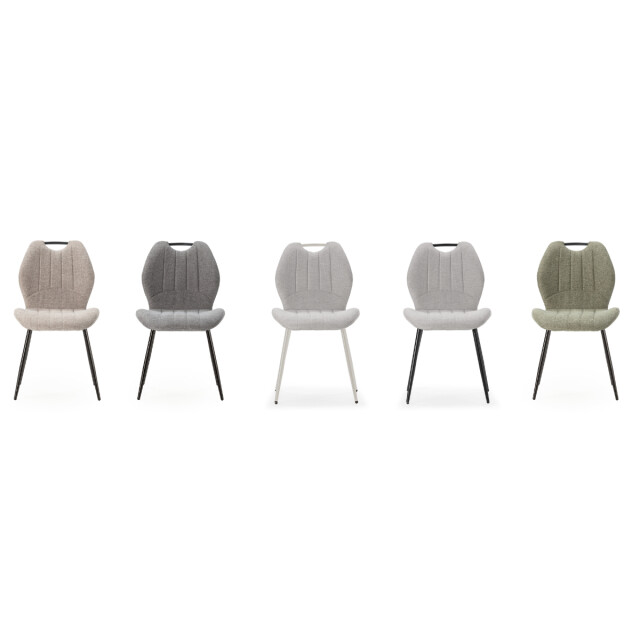 CaliCosy Set van 4 stoelen in stof met zwarte metalen poten l48 cm muli 3078790 large